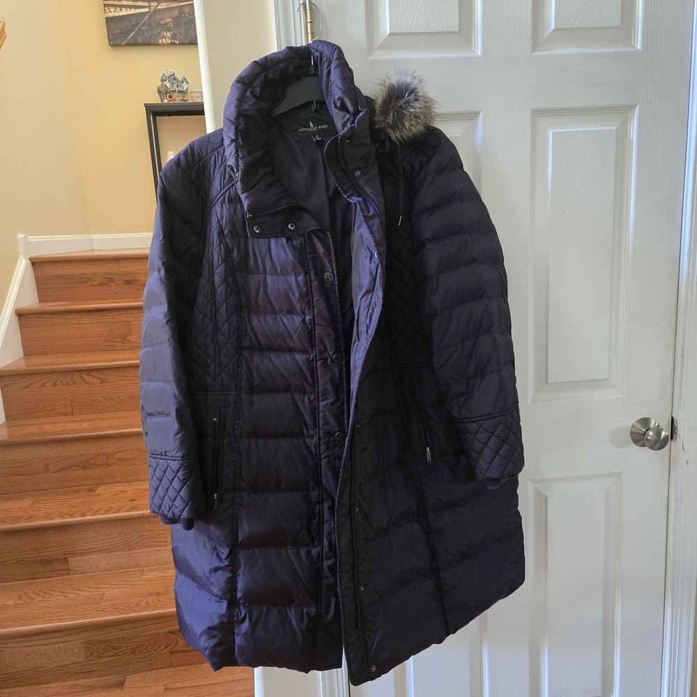 4X London Fog Women's Purple Puffer Coat